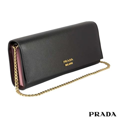 prada saffiano clutch white black|farfetch Prada purses.